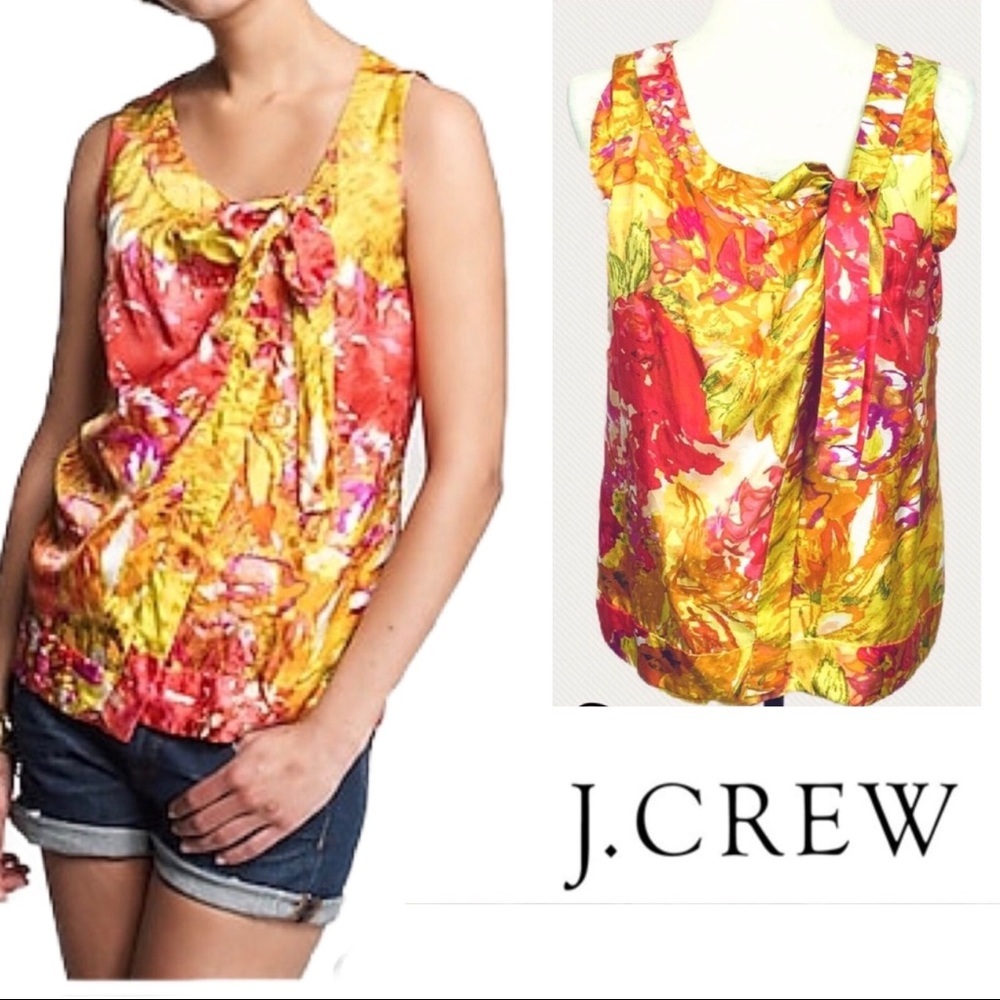 J Crew Silk Impressionist Floral Cami Size 6